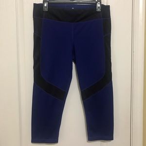 Adidas Blue and Black Climalite Workout Leggings